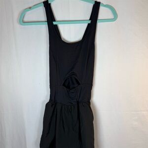 SHEIN Runsie Romper Womens S Black Athletic Open Back